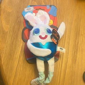 Bark White and Blue Bunny Plush Squeak Dog Toy Easter Gift for Doggie
